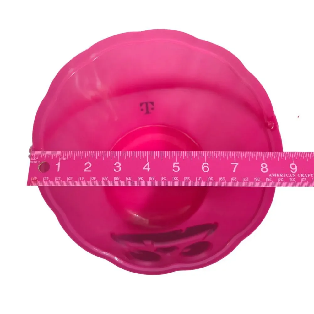 Lot of 2 T-Mobile Pink Plastic Pumpkin Halloween Buckets Trick or Treating